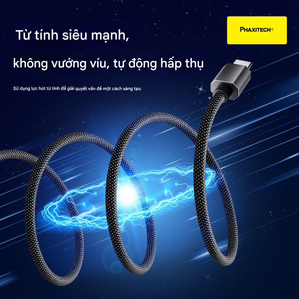 Dây sạc nhanh cho iPhone & Androi chính hãng Phaxitech C to L 35W & C to C 100W bảo hành chính hãng 