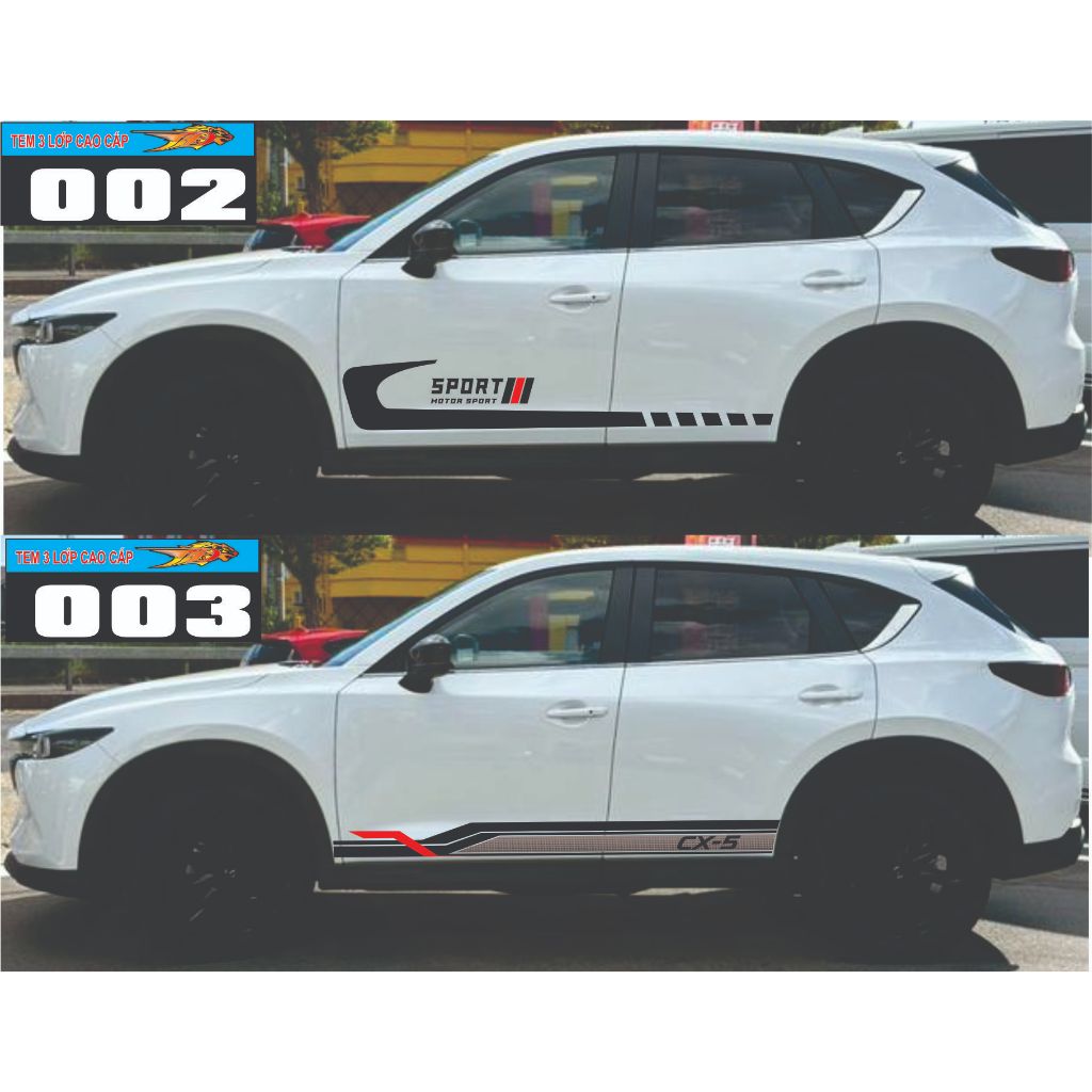 Tem dán xe CX5 - Tem dán xe MAZDA , mẫu tem thiết kế đơn giản lịch lãm nhẹ nhàng , bền mù , dễ dán