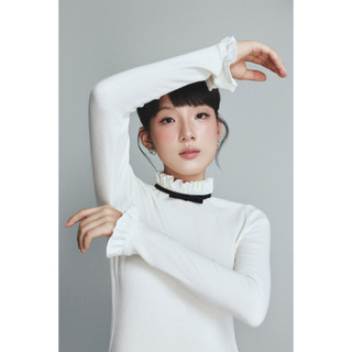  Set áo len cotton phối nơ nhung và chân váy nhung dáng xoè Maven Set - SWEETEA 