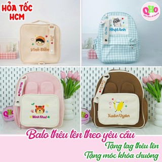  Balo Cho Bé Mầm Non Cặp Cho Bé Mẫu Giáo - Thêu Tên Theo Yêu Cầu Có Dây Chống Đi Lạc Đựng Bìm Sữa - Tiệm Thêu Qho 
