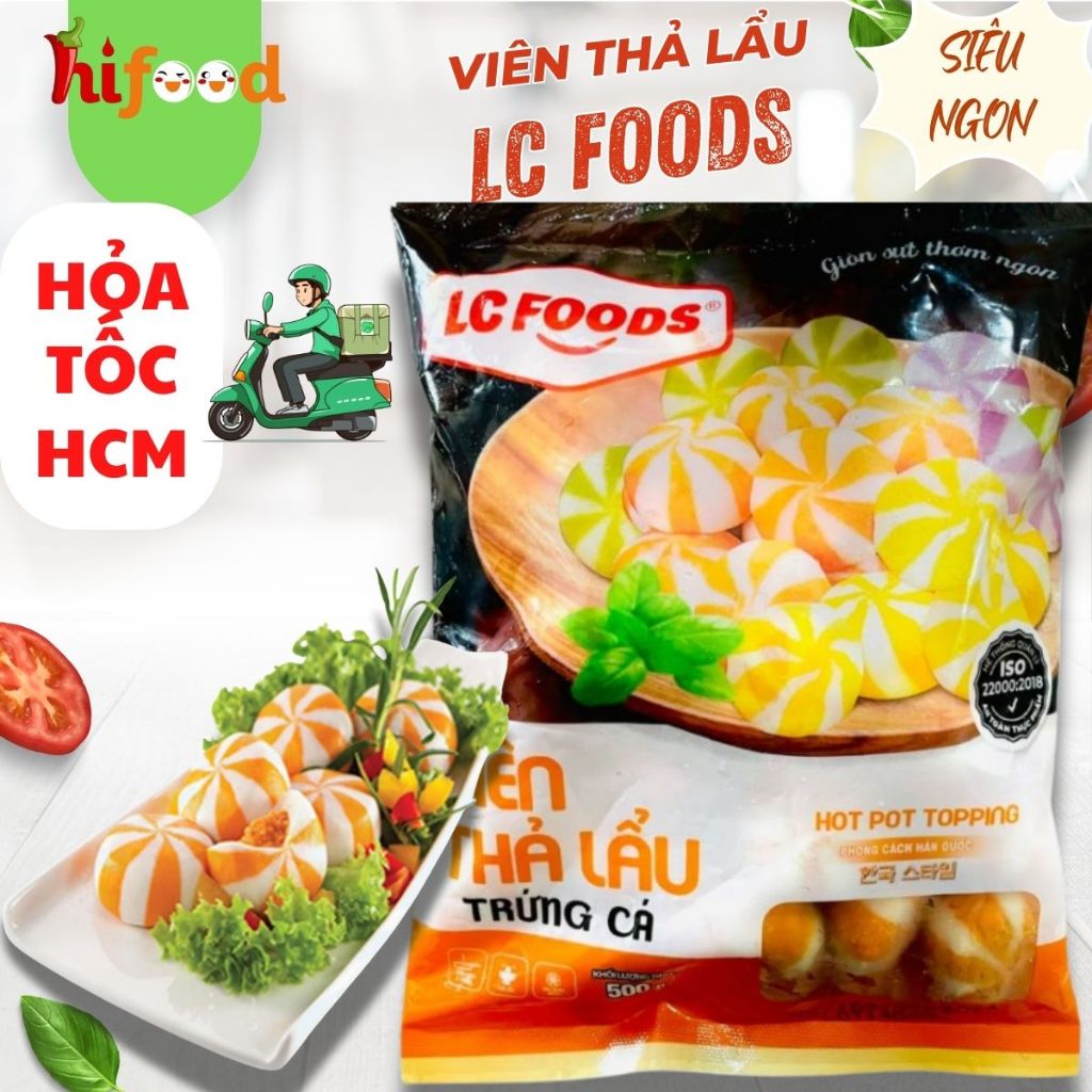 [Hỏa Tốc HCM-Giá Sỉ] Viên Thả Lẩu Trứng Cá LCFOOD-chiên, lẩu ngon, topping đồ chiên chất lượng, ngon
