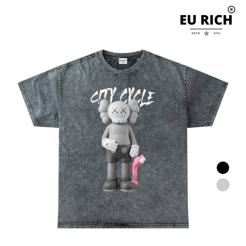 Áo Thun Wash Eu Rich Kaws Gone City Cycle