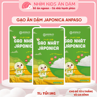 [Date T5/2026] Gạo Japonica Ăn Dặm ANPASO 1Kg - Hạt Tròn - Dẻo - Ngọt - Thơm - Cho Bé Ăn Dặm từ 6 Tháng