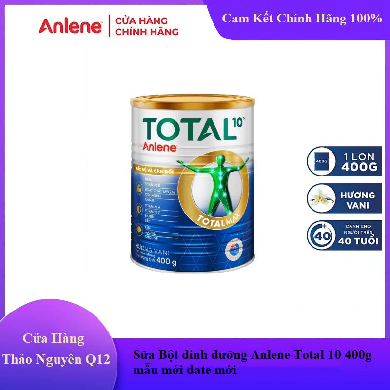 [Giá Siêu Rẻ][Mẫu Mới Date Mới] Anlene Total 10 Lon 400g chính hãng