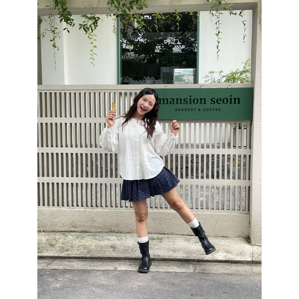 MODEN - Áo sơ mi xếp ly tay dài MESY