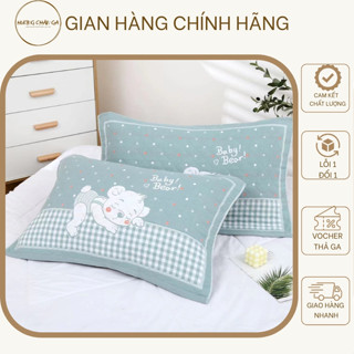 Gối Trẻ Em Cotton Tơ Tre Bông Gạo Xuất Nhật - Gối Massage Cho Bé Size 30*50cm thoáng mát thấm hút mồ hôi- Hương chăn ga