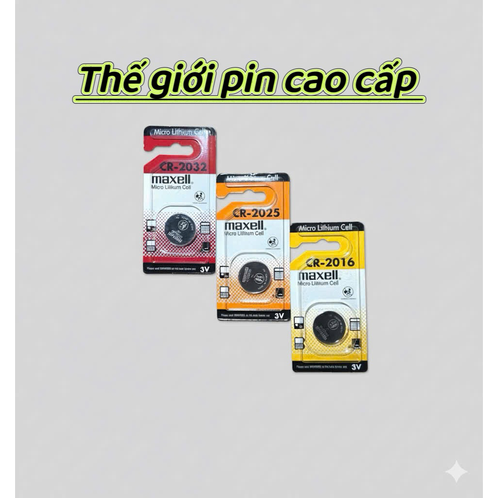 Pin nút chính hãng Maxell CR2032 CR2025 CR2016 Lithium 3V. Made in Japan vỉ 1 viên cao cấp
