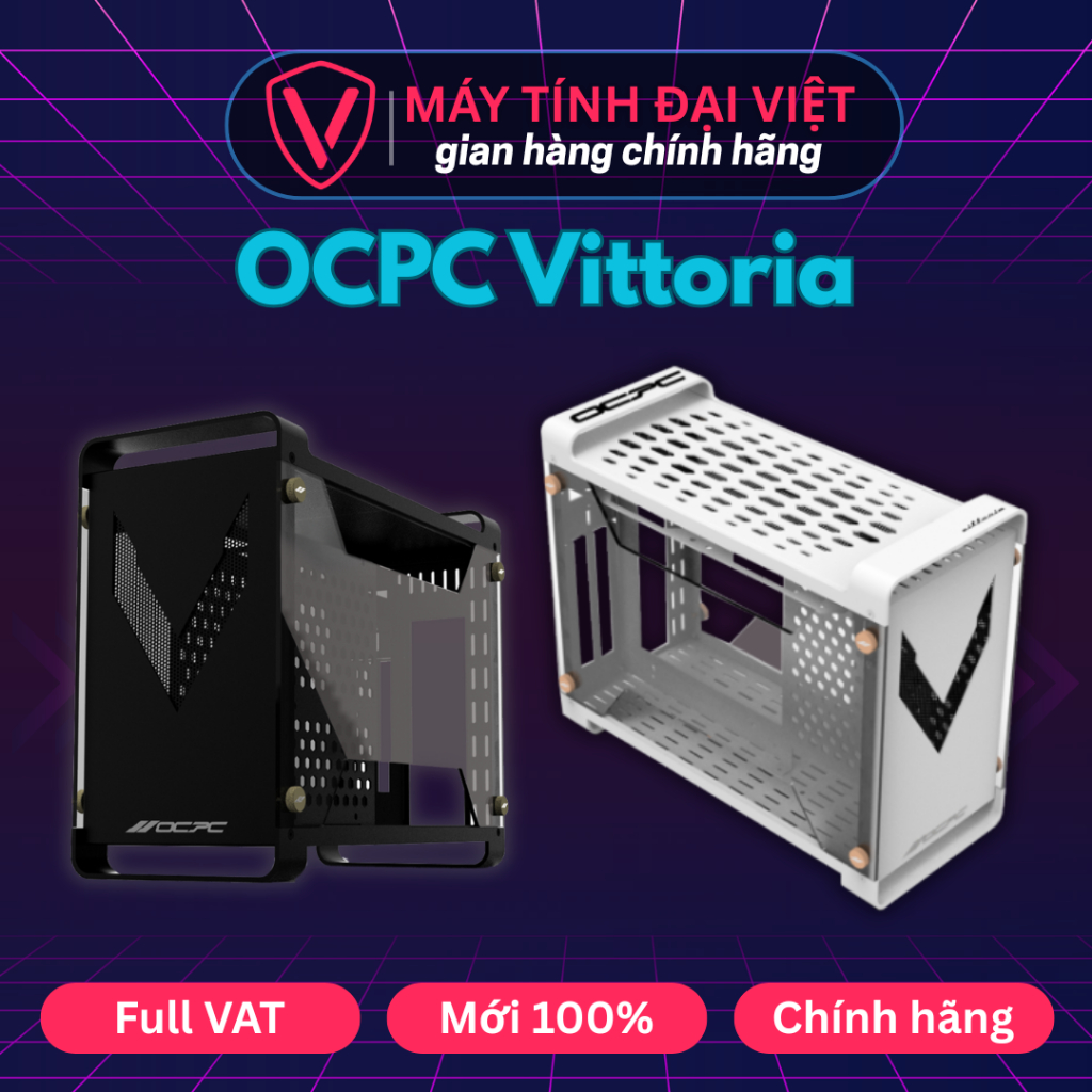Case ITX OCPC Vittoria (Nhôm/Kính Cường Lực/Đen/Trắng) ITX