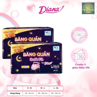 Combo 2 Bịch Băng Quần Diana Soft Fit 24 + 8 miếng  – Băng Vệ Sinh Mặc Như Quần Lót, Chống Tràn 360 Độ
