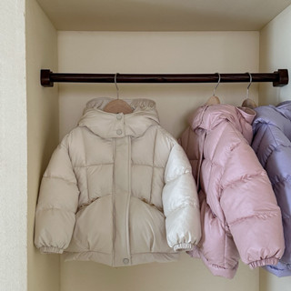   Có Sẵn Áo Khoác Bé Gái Áo Phao Có Mũ Màu Trơn Paste Siêu Xinh 