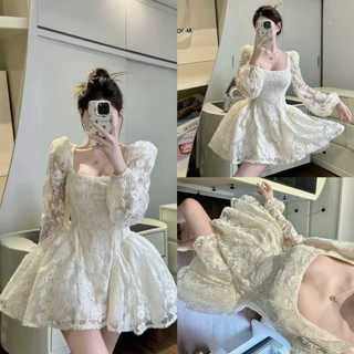   có bigsize  Đầm thiết kế Ren “ TAY DÀI “ dáng công chúa xoè đẹp mang đi tiệc dạo phố Dễ thương Tiểu Thư Nhẹ Nhàng 