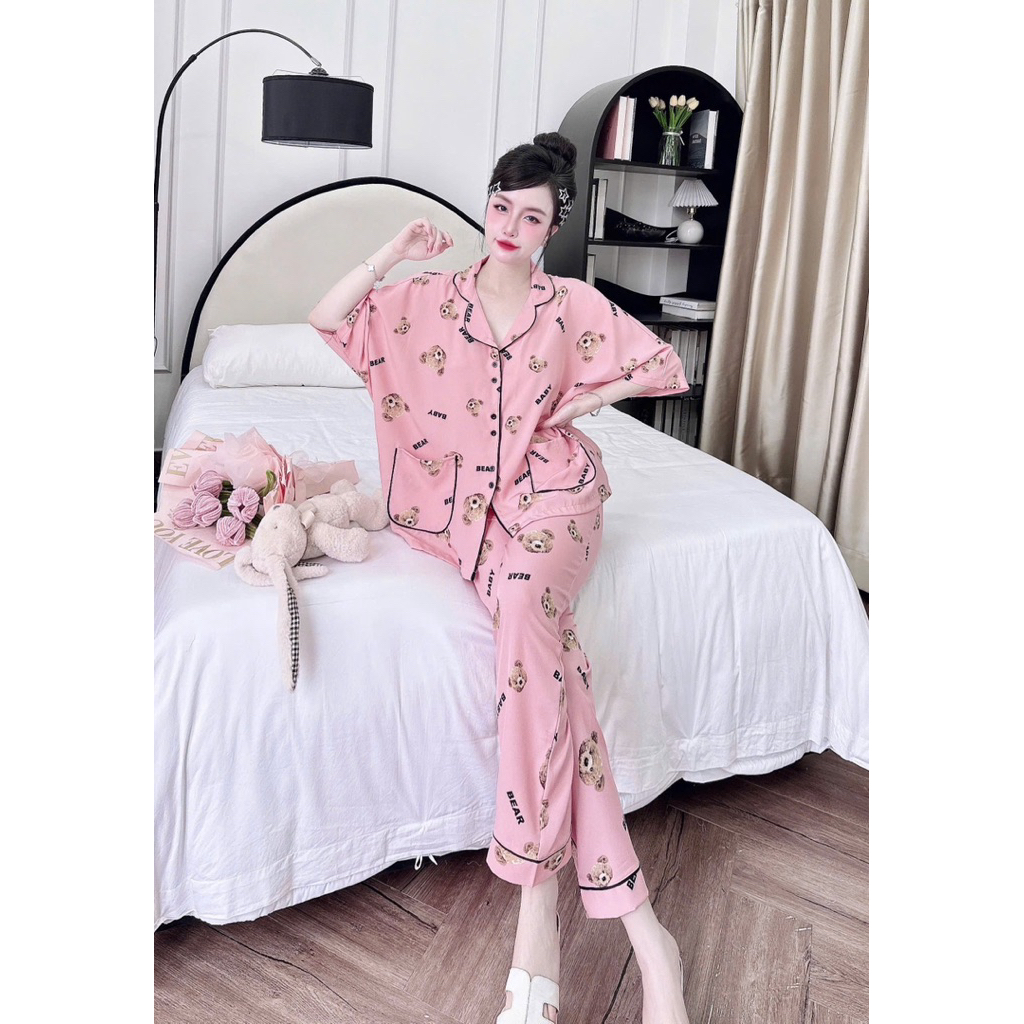 Bigsize 55-100kg from dài cánh dơi áo to,  đồ ngủ đồ bộ pijama mặc nhà cực Xinh chất Lụa hàn Cao Cấp | BigBuy360 - bigbuy360.vn