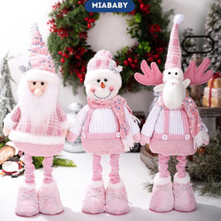  Gấu bông rút chân trang trí giáng sinh hình ông già noel người tuyết chú tuần lộc trang trí Noel tone màu hồng 