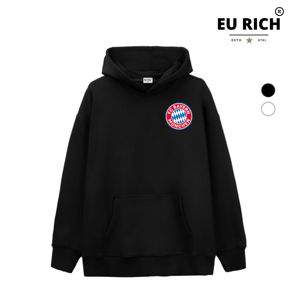 Áo Hoodie Eu Rich Premium Nỉ Logo Left Câu Lạc Bộ Bóng Đá Fc Bayern Munich Bundesliga