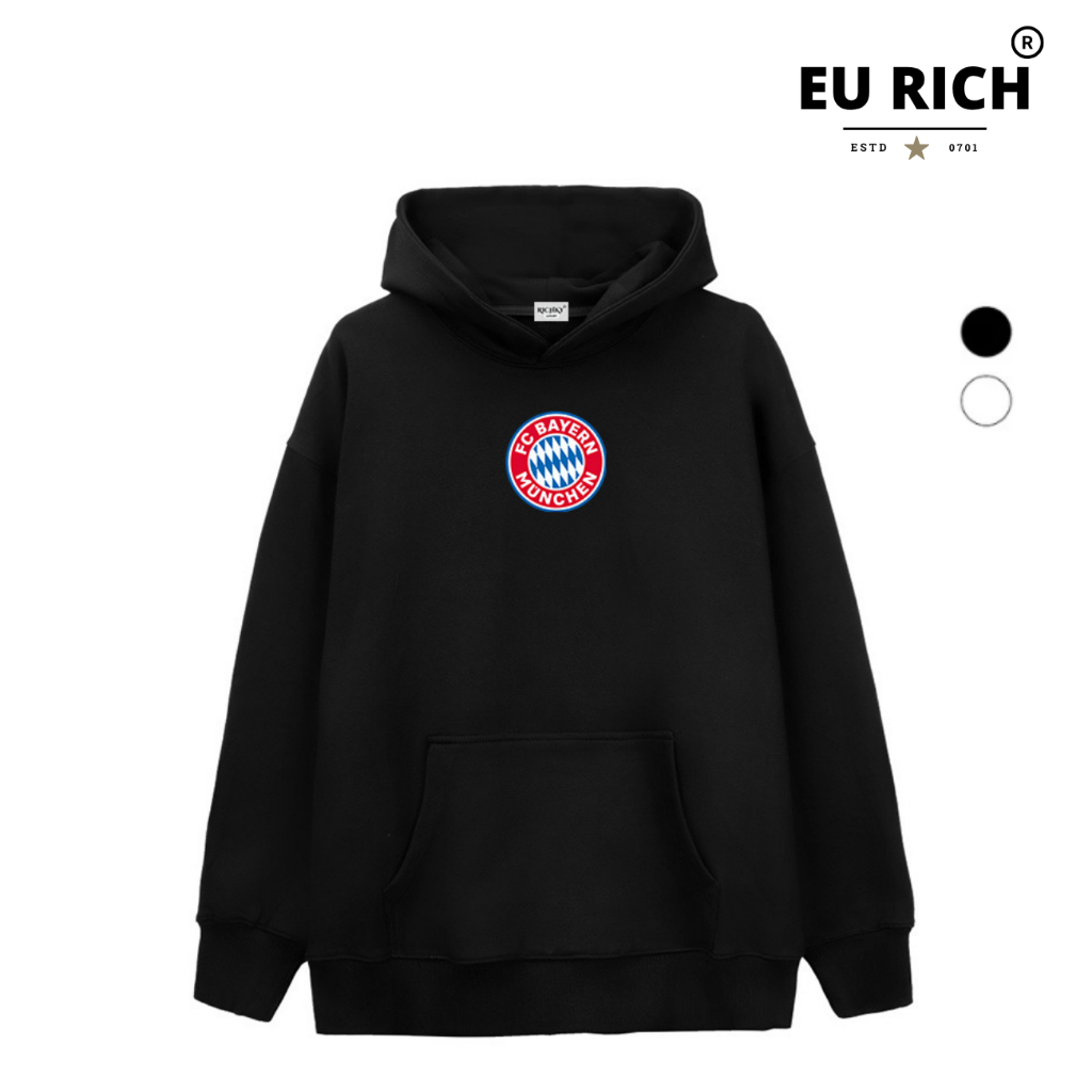 Áo Hoodie Eu Rich Premium Nỉ Logo Mid Câu Lạc Bộ Bóng Đá Fc Bayern Munich Bundesliga