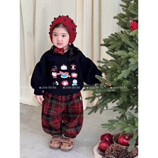  Set Áo Dài Tay Cổ Tròn Lót Lông Và Quần Dài Lót Lông Hoạ Tiết Kẻ Sọc Caro Dành Cho Bé Gái Phong Cách Hàn Quốc 