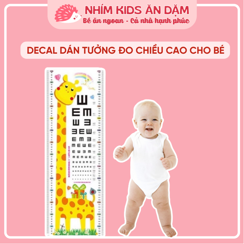 Decal - Giấy Thước Dán Tường Đo CHIỀU CAO Cho Bé