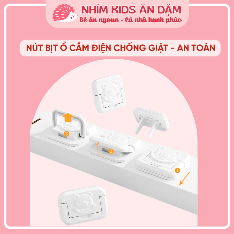 Bịt Ổ Cắm Điện Cao Cấp Có Móc, Giữ An Toàn Cho Bé