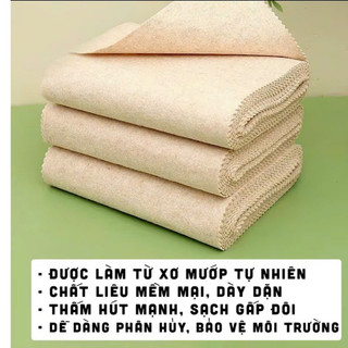 T(Gói 5Mét) Khăn Lau Bằng Xơ Mướp Mềm Mại Siêu Thấm Hút Tách Dầu Có Thể Tái Sử Dụng Cho Nhà Bếp