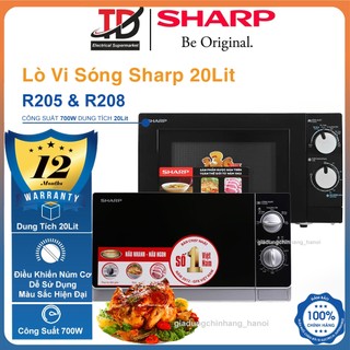  Lò Vi Sóng Sharp 20Lit Model R-205VN   R-2040EH   R-208VN Hàng Mới Fullbox Bảo Hành Chính Hãng 12 Tháng 