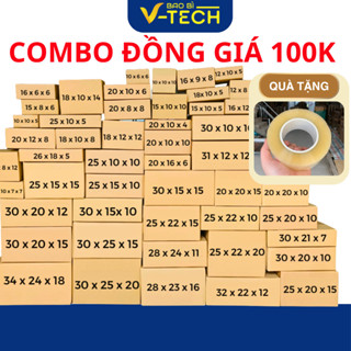   COMBO  Hộp carton đóng hàng đồng giá 100k hộp giấy gói hàng giá rẻ VTECH 