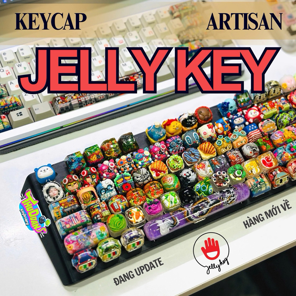  Keycap Artisan Jelly Key | Full logo And Serial Number | Đủ Size | Hàng Chuẩn Hãng jellykey | Nút Keycap nghệ thuật 