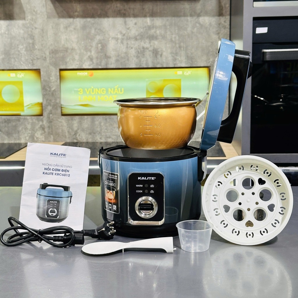 Nồi Cơm Điện KALITE KRC6012, 500w - 1.2Lit, Lòng Nồi Niêu Dầy Dặn, Hàng Chính Hãng