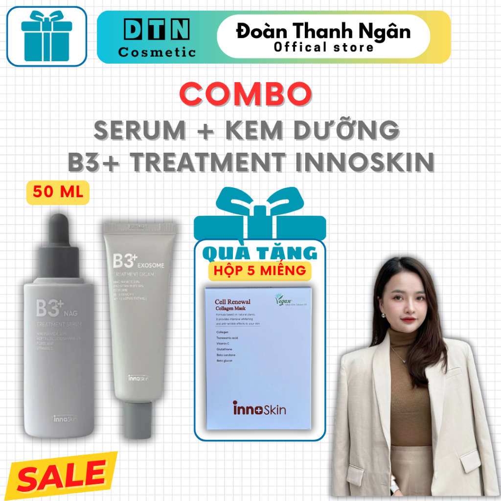 [ COMBO INNOSKIN ] 1 Serum B3 NAG & 1 Kem dưỡng B3+ Exosome