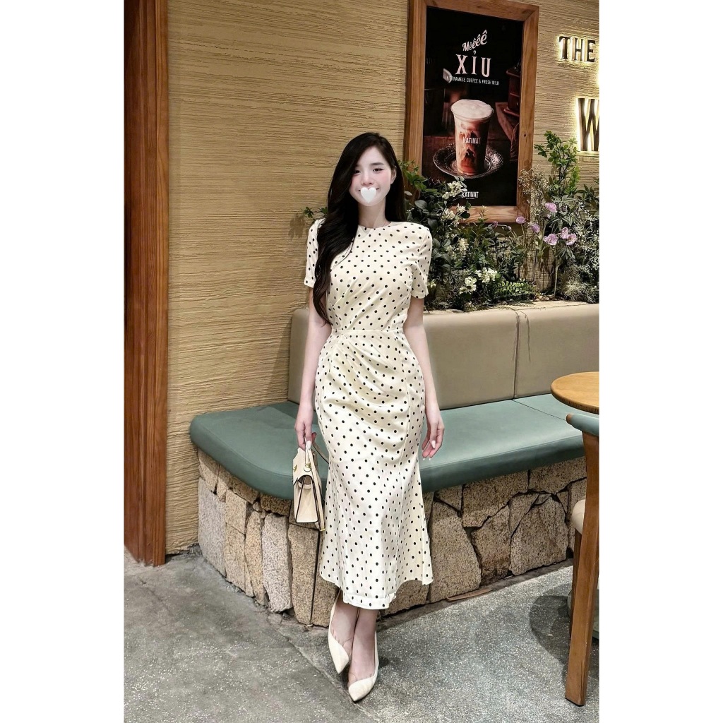 Đầm Bigsize Tú Mỡ Đầm Bigsize Nữ Thiết Kế Trẻ Trung Đầm Chấm Bi Đuôi Cá Đi Làm Dạo Phố Đủ Size 45-80kg DA0410 | BigBuy360 - bigbuy360.vn