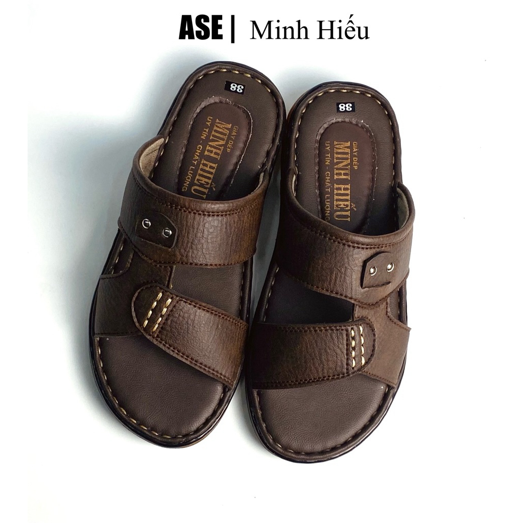  Dép nam Minh Hiếu  dép nam đẹp dép nam đế khâu dép nam quay ngang cao cấp,đường may tỉ mỉ KD01 bao không bong tróc 