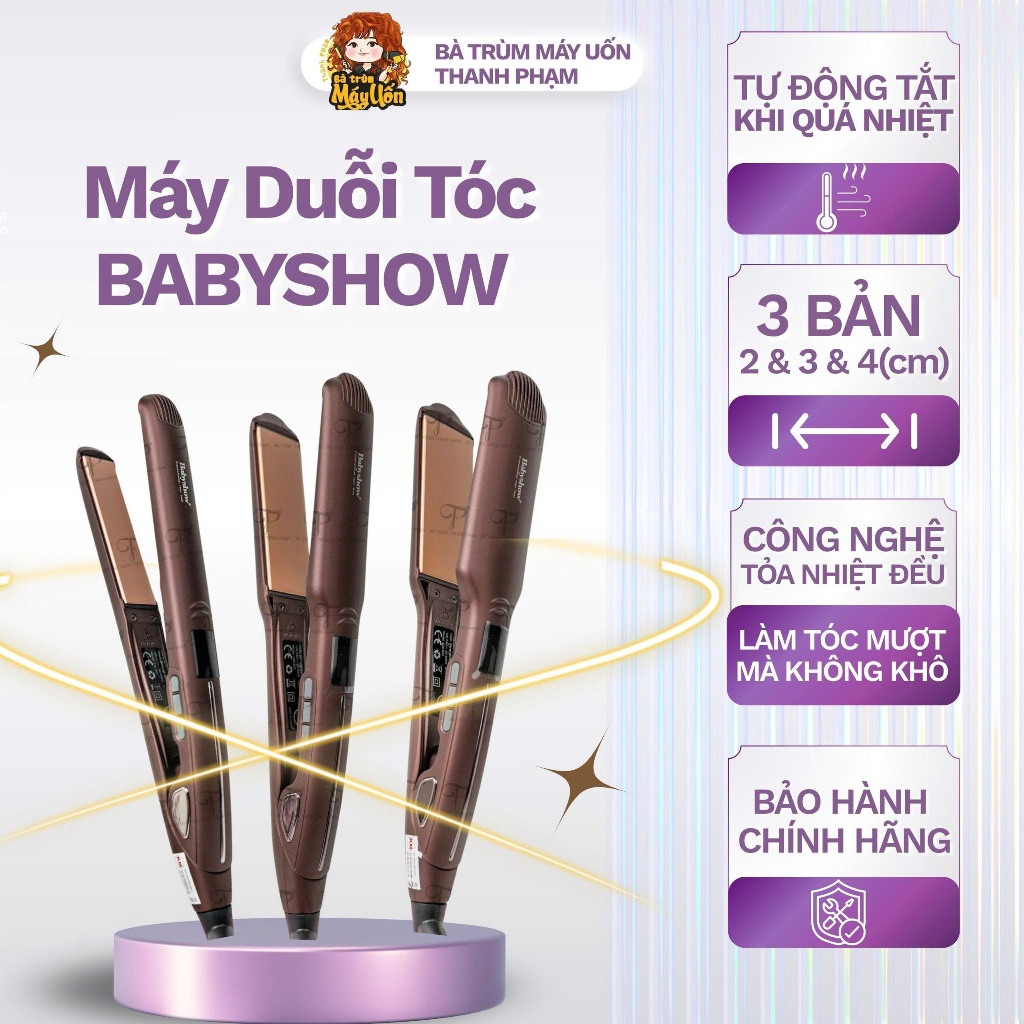 Máy ép tóc - máy duỗi tóc baby show - máy duỗi tóc mượt -BÀ TRÙM MÁY UỐN THANH PHẠM