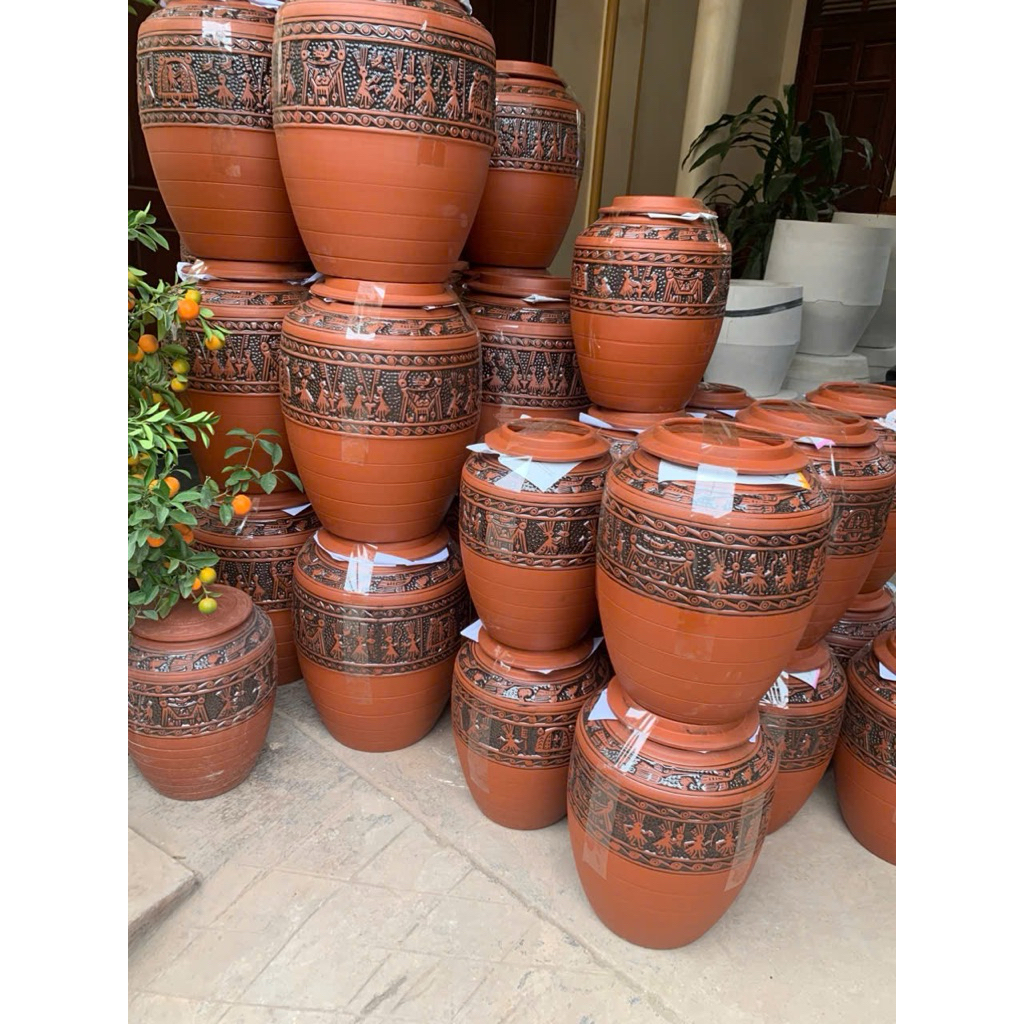 Hủ, chĩnh, lu đựng gạo Trống đồng đỏ 10kg/ 20kg