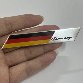 Tem Logo Nhôm hình lá Cờ nước Đức - GERMANY - Dán trang trí Ô tô xe máy laptop