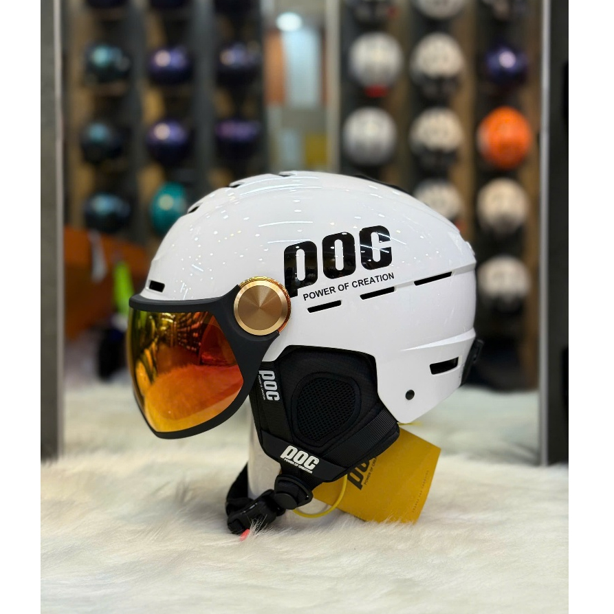 [ Hỏa Tốc 2H ] POC Nón Bảo Hiểm POC P10 Trắng + Kính NIC Đạt chuẩn xe máy