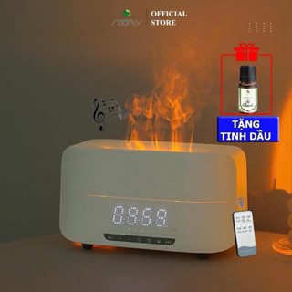  Máy xông tinh dầu tạo ẩm ngọn lửa có điều khiển tích hợp loa bluetooth và đồng hồ báo thức- nga my jsc 