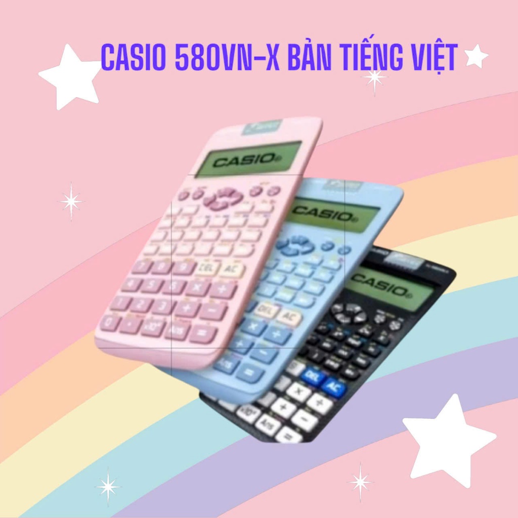 Máy tính học sinh CASIO fx580vnx bản tiếng việt, dùng cho học sinh cấp 2 và cấp 3 / Bảo Hành 2 Năm