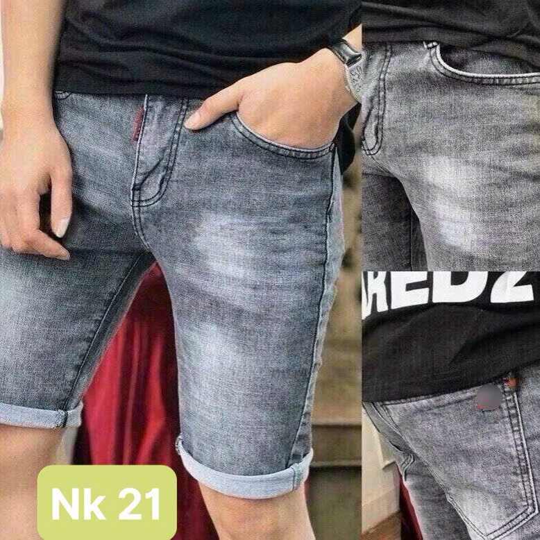 Quần short jean nam co giãn, quần lửng nam rách nhiều màu thời trang