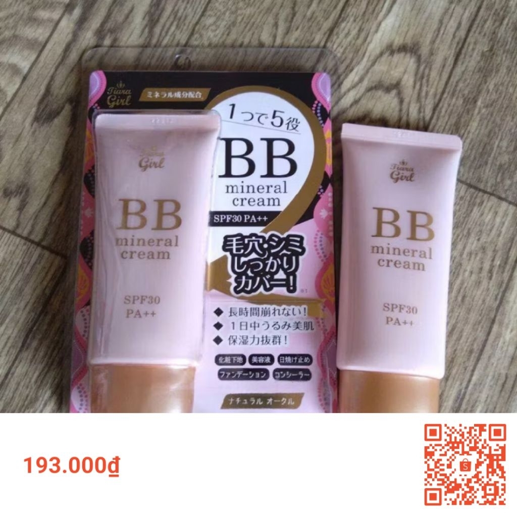 Kem trang điểm -Dưỡng da Tiara Girl CC - BB Minera Cream SPF30+ PA++