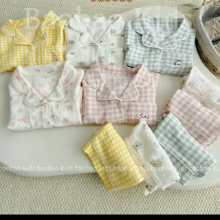  Bộ Pijama cho bé trai bé gái size 8-28kg hoạ tiết hoạt hình đồ ngủ dài tay thu đông cho bé chất đũi 