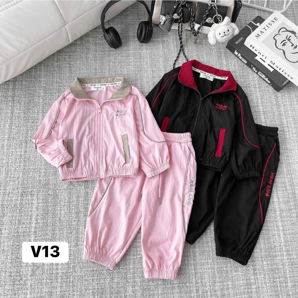 Bộ Quần Áo Gió LNDung V13 cho bé gái từ 8kg đến 35kg ấm áp mùa đông [QiQi V13]