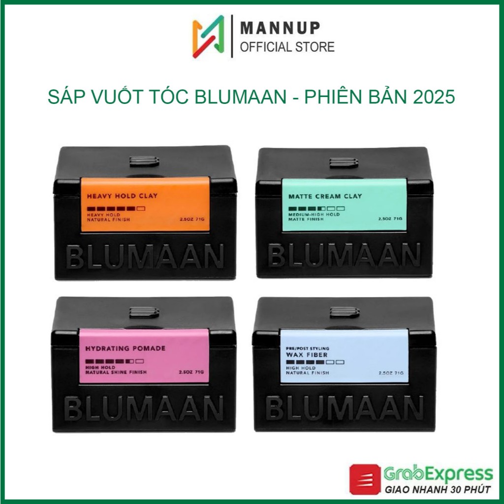 [New Version 2025] Sáp Vuốt Tóc Blumaan Wax Fiber, Heavy Hold Clay,Matte Cream Clay, Hydrating Pomad