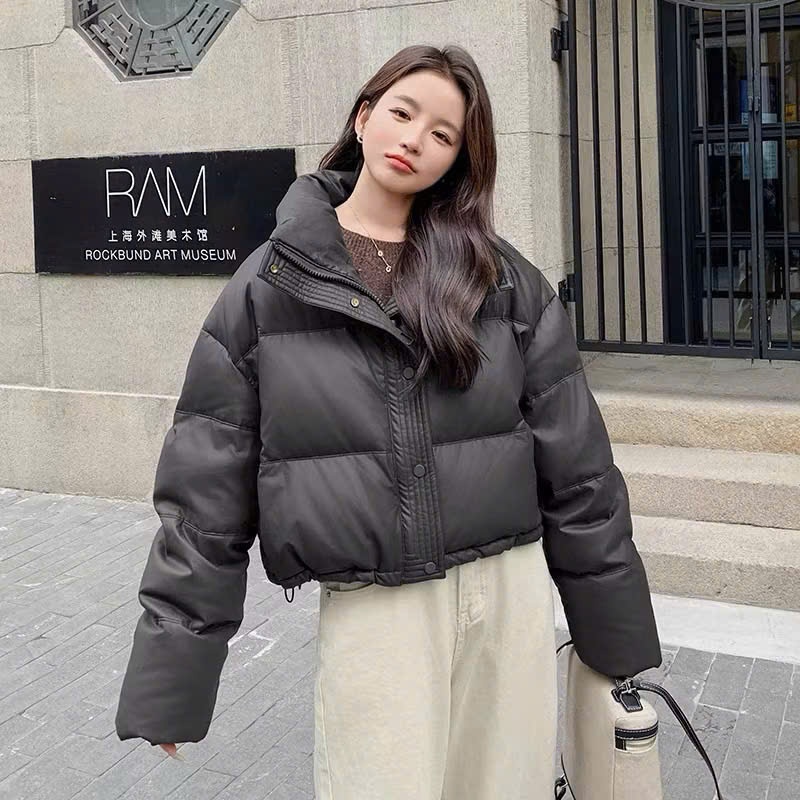 Áo khoác phao nữ dáng ngắn Bonyoung cổ đứng, trần bông, siêu dầy dặn, siêu ấm ít phồng - 0240_P10K12 | BigBuy360 - bigbuy360.vn