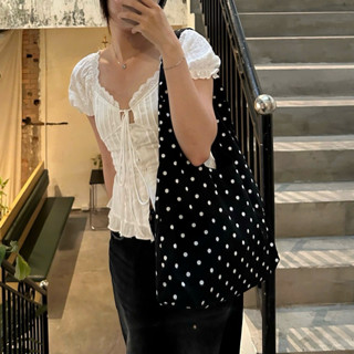   ĐÃ RESTOCK CHẤM BI NHỎ  Túi tote chấm bi Our.Leoni Túi xách nữ hoạ tiết chấm bi trend mùa hè mang đi biển đi chơi 