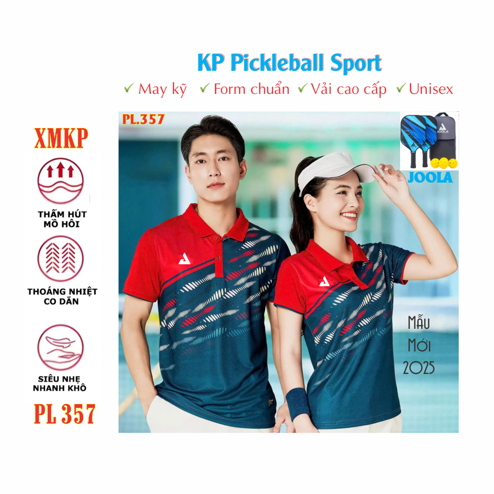 Áo POLO thể thao Nam Nữ Pickleball, Cầu lông Bóng chuyền, Bóng bàn, Pikeball cao cấp, vải  xịn, may kỹ( PL357)