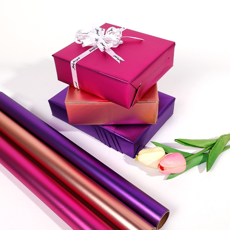 Cuộn 3 Mét Giấy Gói Quà, Giấy Làm Thủ Công Màu Trơn Khổ 43cm Trang Trí Noel Giáng Sinh