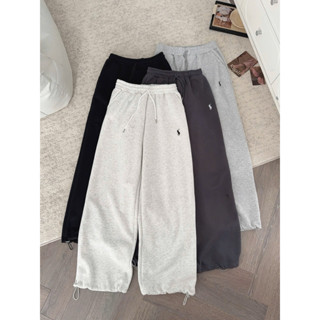  Quần nỉ thêu logo ngựa bo gấu có dây rút DÀI 100cm phong cách hàn quốc 