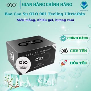  Bao cao su OLO 001 Feeling Ultrathin - Siêu mỏng - Nhiều gel - Ôm khít - Kéo dài thời gian quan hệ - Hộp 10 cái 