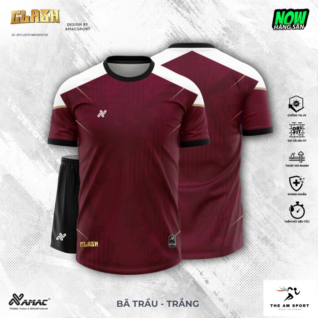 [In Tên & Số] Bộ Quần Áo Đá Bóng AMAC Clash - Thoáng Mát, Thấm Hút Tốt | The AM Sport