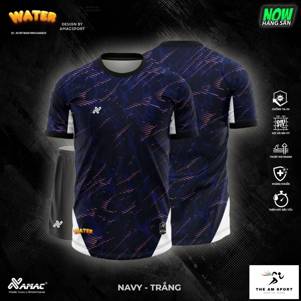 [In Tên & Số] Bộ Quần Áo Đá Bóng AMAC Water - Thoáng Mát, Thấm Hút Tốt | The AM Sport