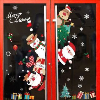 decal noel 2026 trang trí giáng sinh, trang trí cửa kính, hít tĩnh điện